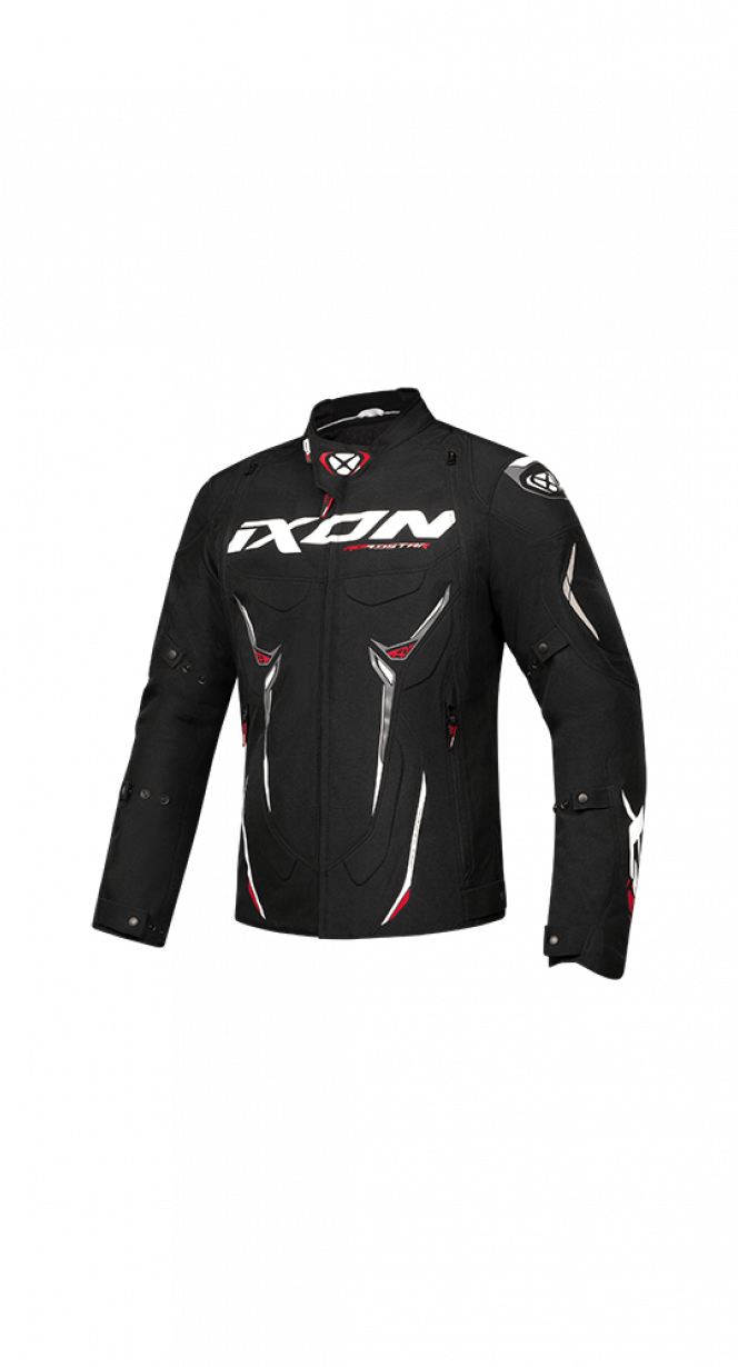 Blouson Vortex 2 Jacket IXON Noir/Blanc/Rouge - , Blouson moto  cuir